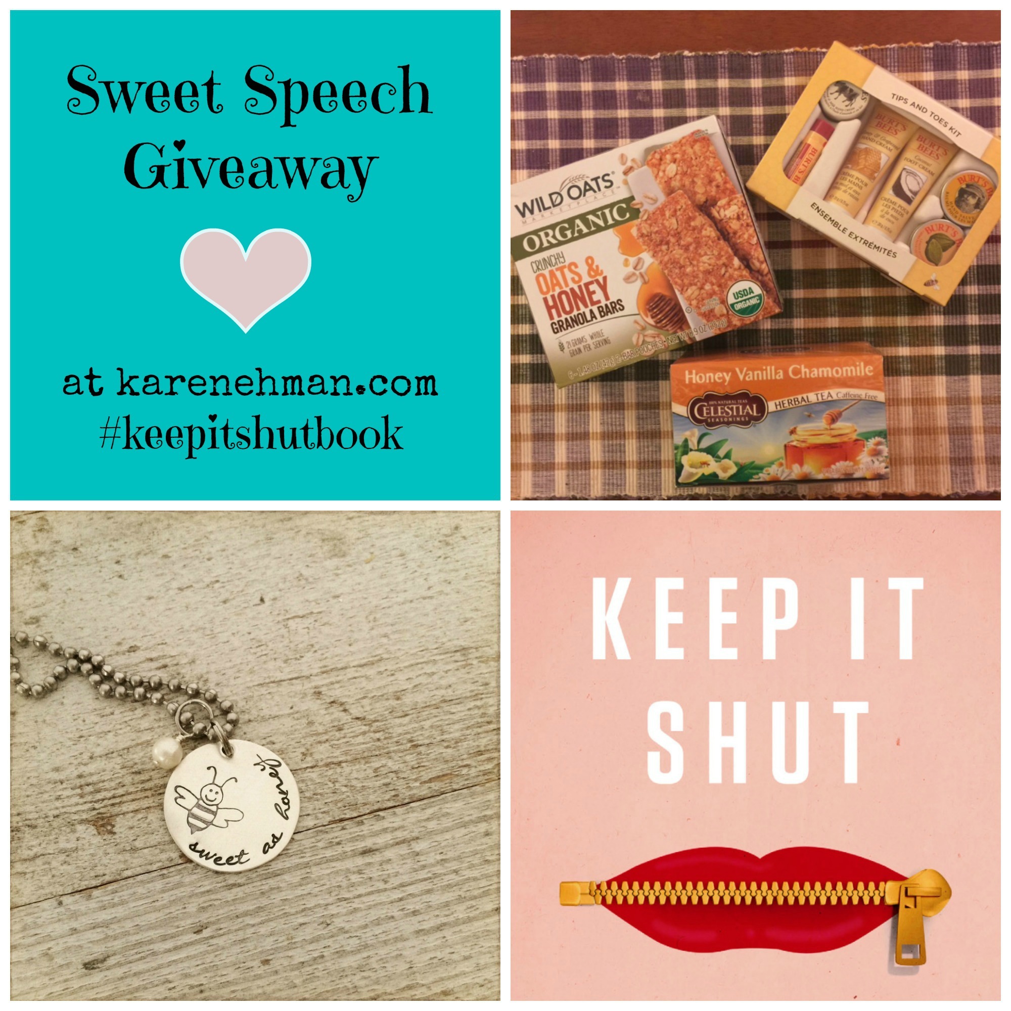 Sweet Speech giveaway at karenehman.com #keepitshutbook