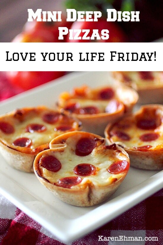 Easy mini pizzas on #LoveYourLifeFriday at karenehman.com