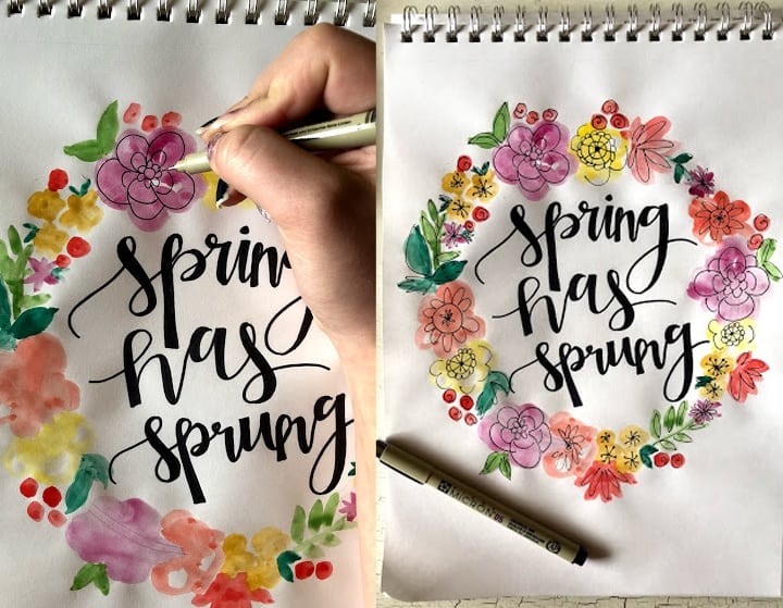Springtime Flower Painting tutorial by Emma Heikkinen for #LoveYourLifeFriday at karenehman.com.