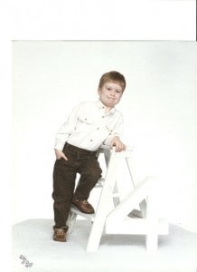 Mitch at age four. We always went in for the free 8 x 10 pics each year at Olin Mills. Never could afford the packages, but we always got the freebies.