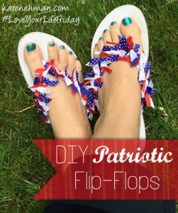 DIY Patriotic flip-flops at karenehman.com.