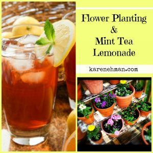 Need a refreshing cool drink to sip while you plant your flowers? Mint Tea Lemonade at karenehman.com