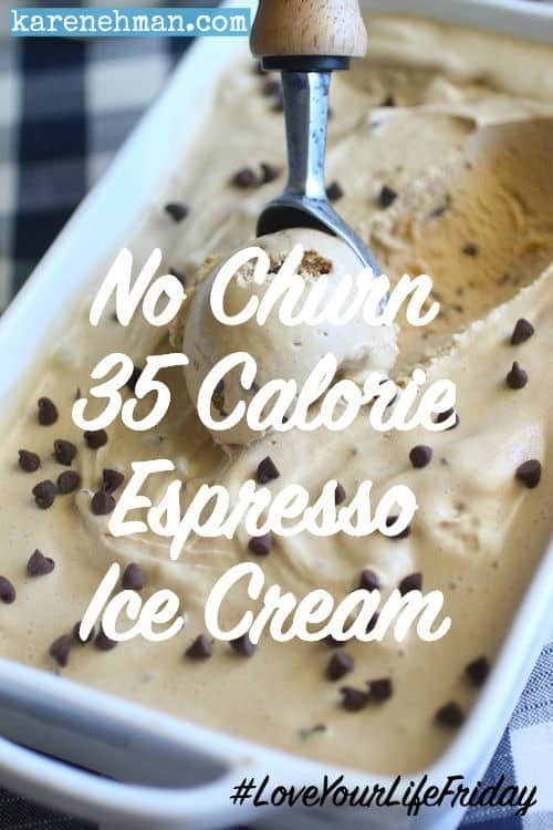 No-Churn 35 Calorie Espresso Ice Cream from The Dashing Dish at karenehman.com