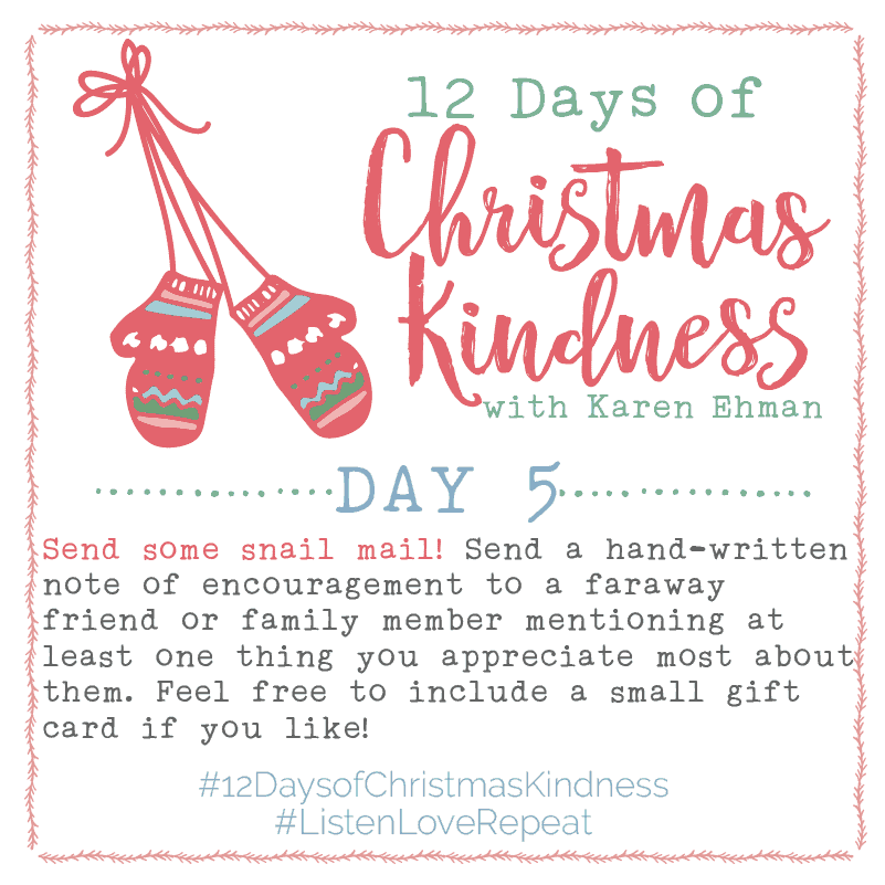 12 Days of Christmas Kindness – Day Five – Karen Ehman