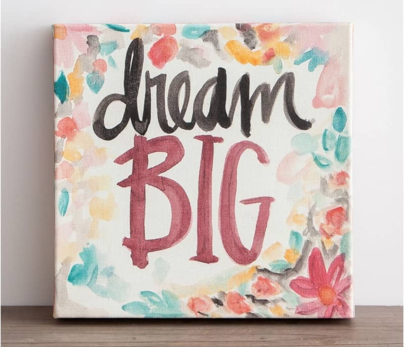 Dream Big Canvas at Dayspring by Sadie Robertson. 10 Gifts She'll Love at karenehman.com.