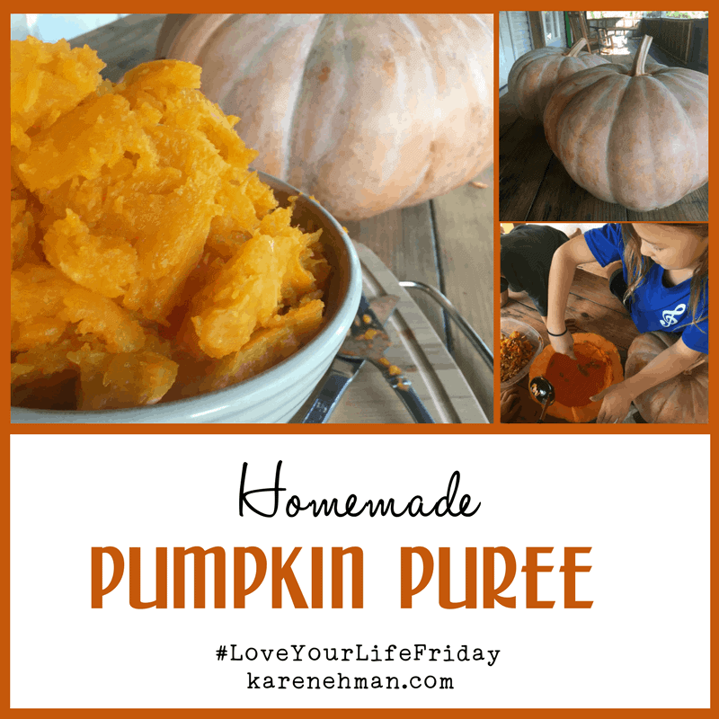 Homemade Pumpkin Puree by Amanda Wells for #LoveYourLifeFriday at karenehman.com.