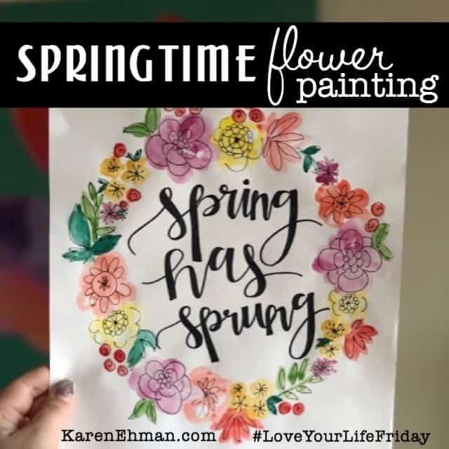 Springtime Flower Painting tutorial by Emma Heikkinen for #LoveYourLifeFriday at karenehman.com.