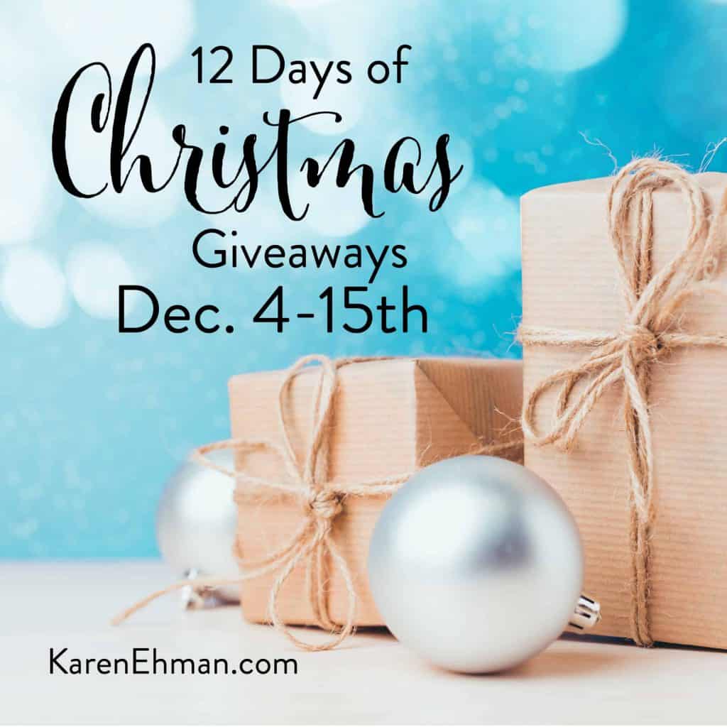 11th Annual 12 Days of Christmas Giveaways (2018) December 4-15 at karenehman.com.