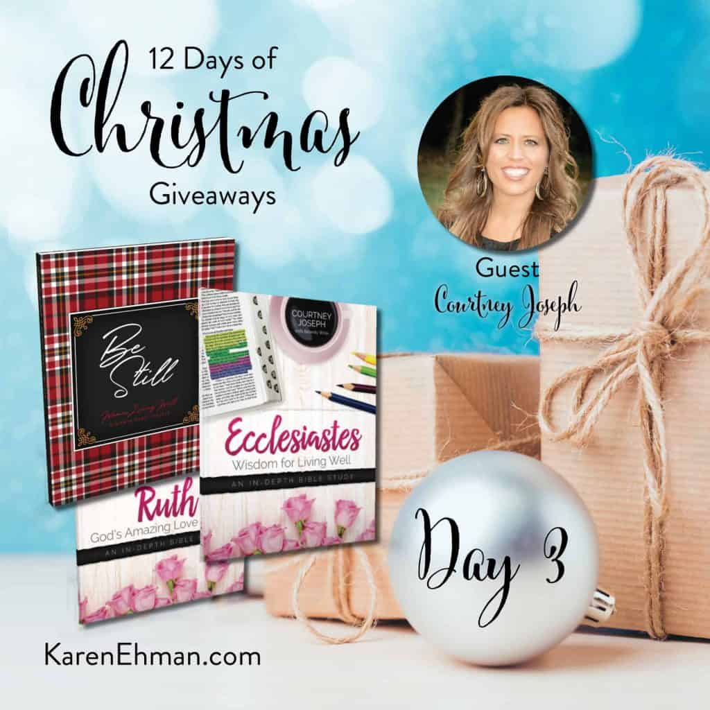 Enter to win Day 3 of 12 Days of Christmas Giveaways with Courtney Joseph at karenehman.com.