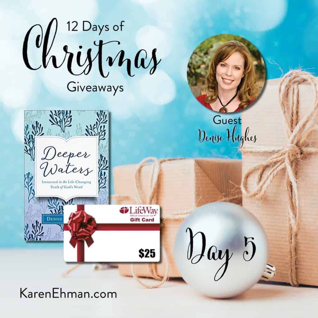 Enter to win Day 5 of 12 Days of Christmas Giveaways with Denise Hughes at karenehman.com.