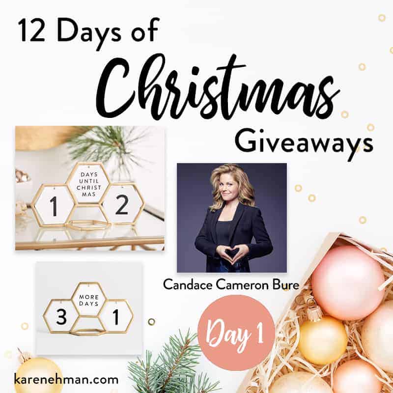 Candace Cameron Bure \\ Day 1 of 12 Days of Christmas Giveaways at karenehman.com.